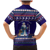 Armenia Christmas Family Matching Mermaid Dress and Hawaiian Shirt with Santa Claus Shnorhavor Surb Tsnund and Gift Bag Pattern - Wonder Print Shop