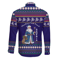 Armenia Christmas Family Matching Mermaid Dress and Hawaiian Shirt with Santa Claus Shnorhavor Surb Tsnund and Gift Bag Pattern - Wonder Print Shop