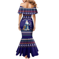 Armenia Christmas Family Matching Mermaid Dress and Hawaiian Shirt with Santa Claus Shnorhavor Surb Tsnund and Gift Bag Pattern - Wonder Print Shop