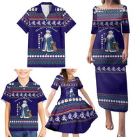 Armenia Christmas Family Matching Puletasi and Hawaiian Shirt with Santa Claus Shnorhavor Surb Tsnund and Gift Bag Pattern - Wonder Print Shop
