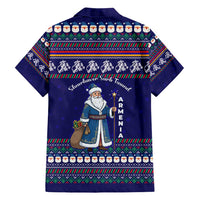 Armenia Christmas Family Matching Short Sleeve Bodycon Dress and Hawaiian Shirt with Santa Claus Shnorhavor Surb Tsnund and Gift Bag Pattern - Wonder Print Shop