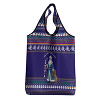 Armenia Christmas Grocery Bag with Santa Claus Shnorhavor Surb Tsnund and Gift Bag Pattern - Wonder Print Shop