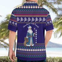Armenia Christmas Hawaiian Shirt with Santa Claus Shnorhavor Surb Tsnund and Gift Bag Pattern - Wonder Print Shop