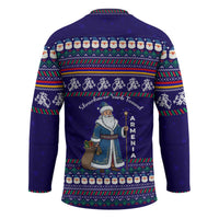 Armenia Christmas Hockey Jersey with Santa Claus Shnorhavor Surb Tsnund and Gift Bag Pattern - Wonder Print Shop