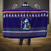 Armenia Christmas Hooded Blanket with Santa Claus Shnorhavor Surb Tsnund and Gift Bag Pattern - Wonder Print Shop