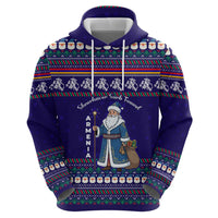 Armenia Christmas Hoodie with Santa Claus Shnorhavor Surb Tsnund and Gift Bag Pattern - Wonder Print Shop