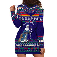 Armenia Christmas Hoodie Dress with Santa Claus Shnorhavor Surb Tsnund and Gift Bag Pattern - Wonder Print Shop