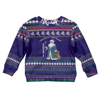 Armenia Christmas Kid Ugly Christmas Sweater with Santa Claus Shnorhavor Surb Tsnund and Gift Bag Pattern - Wonder Print Shop