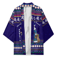 Armenia Christmas Kimono with Santa Claus Shnorhavor Surb Tsnund and Gift Bag Pattern - Wonder Print Shop