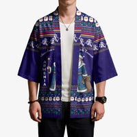 Armenia Christmas Kimono with Santa Claus Shnorhavor Surb Tsnund and Gift Bag Pattern - Wonder Print Shop