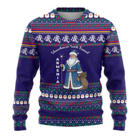 Armenia Christmas Ugly Christmas Sweater with Santa Claus Shnorhavor Surb Tsnund and Gift Bag Pattern - Wonder Print Shop