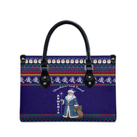 Armenia Christmas Leather Bag with Santa Claus Shnorhavor Surb Tsnund and Gift Bag Pattern - Wonder Print Shop
