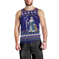 Armenia Christmas Men Tank Top with Santa Claus Shnorhavor Surb Tsnund and Gift Bag Pattern - Wonder Print Shop