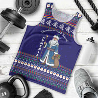 Armenia Christmas Men Tank Top with Santa Claus Shnorhavor Surb Tsnund and Gift Bag Pattern - Wonder Print Shop
