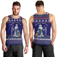 Armenia Christmas Men Tank Top with Santa Claus Shnorhavor Surb Tsnund and Gift Bag Pattern - Wonder Print Shop