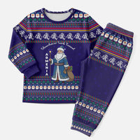 Armenia Christmas Pajama Set with Santa Claus Shnorhavor Surb Tsnund and Gift Bag Pattern - Wonder Print Shop