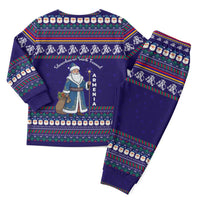 Armenia Christmas Pajama Set with Santa Claus Shnorhavor Surb Tsnund and Gift Bag Pattern - Wonder Print Shop