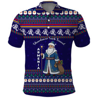 Armenia Christmas Polo Shirt with Santa Claus Shnorhavor Surb Tsnund and Gift Bag Pattern - Wonder Print Shop