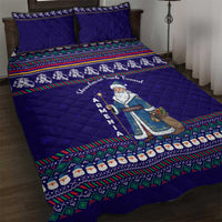 Armenia Christmas Quilt Bed Set with Santa Claus Shnorhavor Surb Tsnund and Gift Bag Pattern - Wonder Print Shop