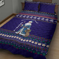 Armenia Christmas Quilt Bed Set with Santa Claus Shnorhavor Surb Tsnund and Gift Bag Pattern - Wonder Print Shop