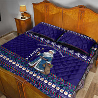 Armenia Christmas Quilt Bed Set with Santa Claus Shnorhavor Surb Tsnund and Gift Bag Pattern - Wonder Print Shop