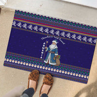 Armenia Christmas Rubber Doormat with Santa Claus Shnorhavor Surb Tsnund and Gift Bag Pattern - Wonder Print Shop