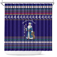 Armenia Christmas Shower Curtain with Santa Claus Shnorhavor Surb Tsnund and Gift Bag Pattern - Wonder Print Shop