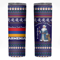 Armenia Christmas Skinny Tumbler with Santa Claus Shnorhavor Surb Tsnund and Gift Bag Pattern - Wonder Print Shop