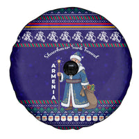 Armenia Christmas Spare Tire Cover with Santa Claus Shnorhavor Surb Tsnund and Gift Bag Pattern - Wonder Print Shop