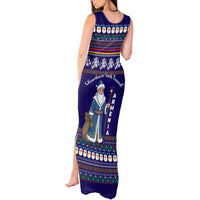 Armenia Christmas Tank Maxi Dress with Santa Claus Shnorhavor Surb Tsnund and Gift Bag Pattern - Wonder Print Shop