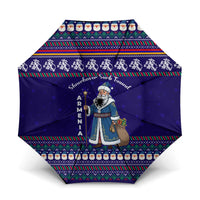Armenia Christmas Umbrella with Santa Claus Shnorhavor Surb Tsnund and Gift Bag Pattern - Wonder Print Shop