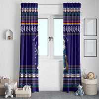 Armenia Christmas Window Curtain with Santa Claus Shnorhavor Surb Tsnund and Gift Bag Pattern - Wonder Print Shop