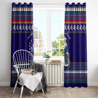 Armenia Christmas Window Curtain with Santa Claus Shnorhavor Surb Tsnund and Gift Bag Pattern - Wonder Print Shop