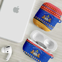Armenia Christmas AirPods Case with Shnorhavor Surb Tsnund Lions Flag Colors and Coat of Arms - Wonder Print Shop