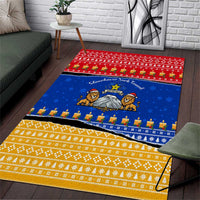Armenia Christmas Area Rug with Shnorhavor Surb Tsnund Lions Flag Colors and Coat of Arms - Wonder Print Shop