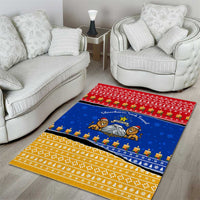 Armenia Christmas Area Rug with Shnorhavor Surb Tsnund Lions Flag Colors and Coat of Arms - Wonder Print Shop