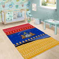 Armenia Christmas Area Rug with Shnorhavor Surb Tsnund Lions Flag Colors and Coat of Arms - Wonder Print Shop