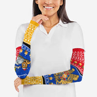 Armenia Christmas Arm Sleeves with Shnorhavor Surb Tsnund Lions Flag Colors and Coat of Arms - Wonder Print Shop