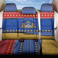 Armenia Christmas Back Car Seat Cover with Shnorhavor Surb Tsnund Lions Flag Colors and Coat of Arms - Wonder Print Shop