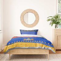 Armenia Christmas Bedding Set with Shnorhavor Surb Tsnund Lions Flag Colors and Coat of Arms - Wonder Print Shop