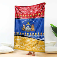 Armenia Christmas Blanket with Shnorhavor Surb Tsnund Lions Flag Colors and Coat of Arms - Wonder Print Shop