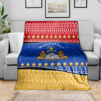 Armenia Christmas Blanket with Shnorhavor Surb Tsnund Lions Flag Colors and Coat of Arms - Wonder Print Shop