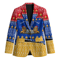 Armenia Christmas Blazer with Shnorhavor Surb Tsnund Lions Flag Colors and Coat of Arms - Wonder Print Shop