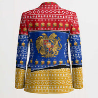 Armenia Christmas Blazer with Shnorhavor Surb Tsnund Lions Flag Colors and Coat of Arms - Wonder Print Shop