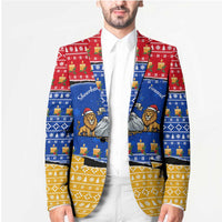 Armenia Christmas Blazer with Shnorhavor Surb Tsnund Lions Flag Colors and Coat of Arms - Wonder Print Shop