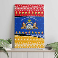 Armenia Christmas Canvas Wall Art with Shnorhavor Surb Tsnund Lions Flag Colors and Coat of Arms - Wonder Print Shop