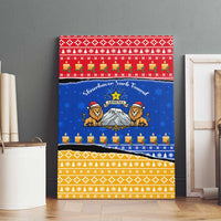 Armenia Christmas Canvas Wall Art with Shnorhavor Surb Tsnund Lions Flag Colors and Coat of Arms - Wonder Print Shop
