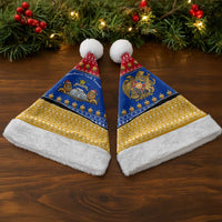 Armenia Christmas Santa Hat with Shnorhavor Surb Tsnund Lions Flag Colors and Coat of Arms - Wonder Print Shop