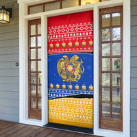 Armenia Christmas Door Cover with Shnorhavor Surb Tsnund Lions Flag Colors and Coat of Arms - Wonder Print Shop