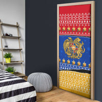 Armenia Christmas Door Cover with Shnorhavor Surb Tsnund Lions Flag Colors and Coat of Arms - Wonder Print Shop